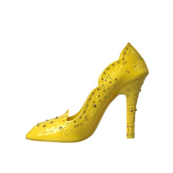 Dolce & Gabbana Floral Pumps Yellow Patent Leather Heels Women Yellow - Picture 5 of 6